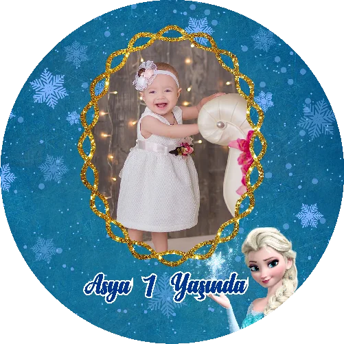 Elsa Temalı yuvarlak Açacak Magneti